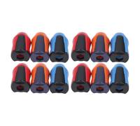 Hexagonal Bit Holders, 12PCS ABS Plastic Magnetic Screw Rings for Hinge Installation and Furniture Assembly, Strong for Secure Screw Handling, Red Yellow Blue