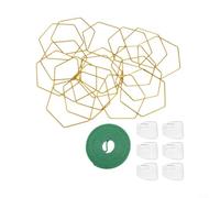 Hexagonal Chain Trellis Gold Metal 18 Pcs Customizable Design