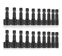 Hexagonal Drill Tool, 20pcs 4-12mm Hex Shank Magnetic Nut Setter Driver 1/4 Inch Hex Shank Quick Change Metric and Imperial Socket Nut Impact Driver Adapter Drill Bits for Any Hand Drill