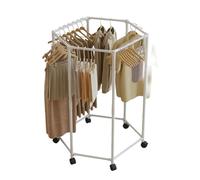 Hexagonal Drying Rack Stand for Clothes Towels Blankets - Space-Saving Laundry Storage for Home Apartment Bedroom Living Room