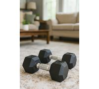 Hexagonal Dumbbells Kit Weight Lifting Exercise for Home Fitness HOMCOM Black Standard