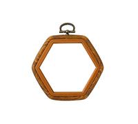 Hexagonal Embroidery Hoop Imitated Wood Display Frame Hexagonal Hoop for Art Craft Enhances Visual Appeal
