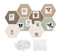 Hexagonal Felt Notice Board - 30 x 26 x 1 cm Polyester Fibre | Self-Adhesive Pin Board - Aesthetic Home Decoration | Acoustic Panels Picture for Photo Card DIY Artisan