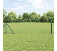 Hexagonal Fence Post Set with PVC-Coated Steel, Garden, Green, 25 x 0.8m