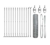 vidaXL Fence Post Silver 25 x 0.4 m (50 mm mesh) Steel