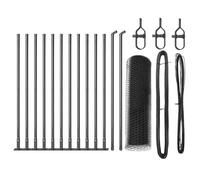 Fence Post Grey Steel 25 x 0.6m Rectangle Modern Weatherproof Garden 11pc Set XL