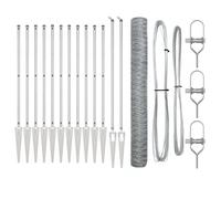 Hexagon Fence 1.4x10m Green Galvanised Steel Outdoor Roll Kit 5pcs UV-resistant