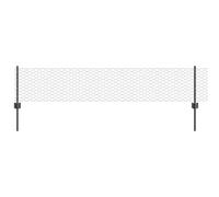 vidaXL Welded Wire Fence 10 x 0.4 m (W x H) PVC-Coated Steel Grey Mesh