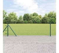 Hexagonal Fence with PVC-Coated Steel, Garden, Forest Green, 25x0.5m Set