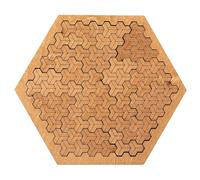 Hexagonal Fractal Tray Puzzles, Hexagonal Wooden Jigsaw Puzzles for Adults, Impossible Reverse Thinking Challenging No Image Puzzle, Hard Difficult Irregular Creative Labyrinth, Jigsaw Puzzles for Kid