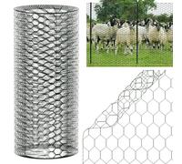 Hexagonal Garden Fence Netting, 60cm x 5m PVC Coated Galvanized Wire Mesh Roll, 25mm Hole, Anti-Rust & Durable Barrier Fencing for Vegetable Gardens, Chicken Coops, Rabbit Runs & DIY Crafts (Green)