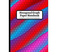 Hexagonal Graph Paper Notebook: 100 Pages | 1/4 Inch Hexagon Graph Pages for Chemistry, Math, Geometry, Drawing | Red Blue | Large (8.5 x 11 in.)