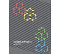 Hexagonal Graph Paper Notebook: 8.5x11, Hex Grid for Chemistry, Biochemistry, Maps, RPG, Hexagons have 1/8 inch sides, 5 Hex per inch, 128 Pages, Vol. 2