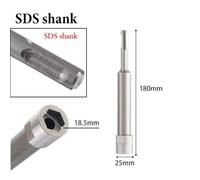 Hexagonal Hammer Socket for Impact Socket for Anchor Bolts, 8/10/12mm Inner Hole, Square SDS Shank, Chrome Vanadium Steel, 155-180mm Thickened Alloy Steel Sleeve for Electric Hammer