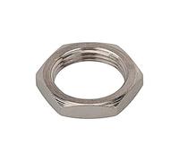 Hexagonal Lock Nut M12 x 0.75 Nickel-Plated Brass