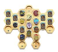 Hexagonal Medal Display Frame 24Pcs/Set Wood Medal Hanger Display Box Punch-Free Creative Stitching Sports Medal Holder, for Military/War/Sports Medal,24PCS