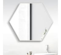Hexagonal Metal Frame Bathroom Mirror Set Oval Vanity Wall Mirror for Makeup Brushed Black/Gold/White Finish Perfect for Bedroom & Bathroom Decor (2pcs 52x60cm)