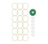 Hexagonal Metal Trellis Climbing Plants, Gold, 18 Pack