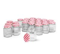Hexagonal Mouth Glass Jam Jars - Set Of 24