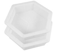Hexagonal Paver Cement Mold, Plastic PP Form for DIY Walkways | Non Slip Texture, 24.50x24.50x6.00cm Size, White Finish, Reusable Outdoor Garden Form