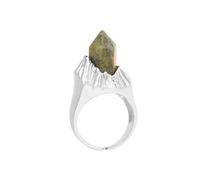 Hexagonal Prism Natural Stone Ring For Men Women Healing Tiger Eye Pink Crystal Finger Open Rings Jewelry Unakite