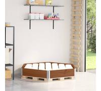 Hexagonal Raised Bed Dark Brown Solid Pine Wood 160x160cm 21.5cm High Stackable