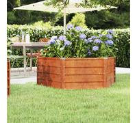 Hexagonal Raised Garden Bed Rusty Corten Steel 129x129x45 cm Deep Planter Patio