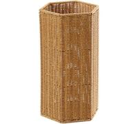 Hexagonal Rattan Umbrella Stand with Water Tray, Woven Wicker Design, Stylish Entryway nizer for Home and Office, Durable and Elegant Storage Solution
