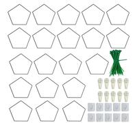 Hexagonal Ring Chain Trellis for Climbing Plants, 20pcs Stainless Steel Frame with Wall Hooks, Designed for Ivy, Rhododendrons and Other Vines