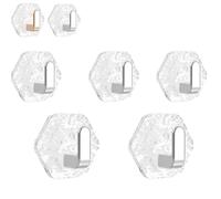 Hexagonal Ripple Hooks, No Drill Adhesive Wall Hooks, Heavy Duty Waterproof Bathroom Kitchen Hooks, Easy Installation, for Bathroom Kitchen Towel Key Coat Organizer (Silver*5)