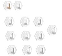 Hexagonal Ripple Hooks, No Drill Adhesive Wall Hooks, Heavy Duty Waterproof Bathroom Kitchen Hooks, Easy Installation, for Bathroom Kitchen Towel Key Coat Organizer (Silver*10)