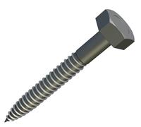 Hexagonal Self-Tapping Head Coach Machine Wood Screws M6x50 (Pack of 10) A2 Stainless Steel Hex Screw for Furniture, Woodworking Coachscrews Heavy Duty Accorting to DIN571 (50mm x 45mm)