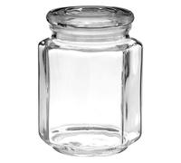 Hexagonal Shape Clear Glass Storage Jar, Small