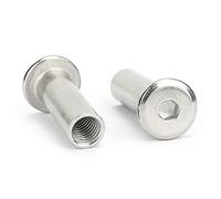 Hexagonal Socket Bolt,Screws 304 Stainless Steel Rivet Nut Hex Socket Furniture Connector Cap Nuts Barrel(M3 x 10mm 20pcs)