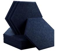 Hexagonal Soundproofing Panels 12 Pcs Sound Absorbing Panels Wall Absorcion For Home Recording Studio Acoustic Insulator Door Sealing Strip for Studio(44-Dark Blue,Small Hexagon,1.2cm Super Density)