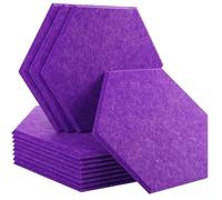 Hexagonal Soundproofing Panels 12 Pcs Sound Absorbing Panels Wall Absorcion For Home Recording Studio Acoustic Insulator Door Sealing Strip for Studio(23-Violet,Small Hexagon,0.9cm High Density)