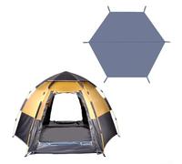 Hexagonal Tent Footprint,1-4 Person Ultralight Waterproof Tent Tarp Ground Sheet Mat with 6 Tent Stakes for Camping Hiking Picnic Backpacking(280 * 240cm)
