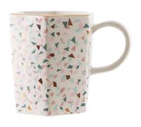 Hexagonal Terrazzo Pattern Mug With Gold Rim,Geometric Coffee Mug,Dolomite Mug With Comfortable Handle