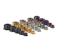 Hexagonal titanium nut, Hex Flange Nuts Ti M14 Nut Screws Bolts for Motorcycle Bicycle Bike Accessories(Rainbow)
