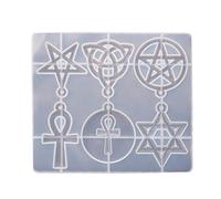 Hexagram Spiritual Amulet Pendant Resin Casting Mold Pentagrams Pentacle Star Mold Jewelry Making Tools Silicone Making Kit for Resin