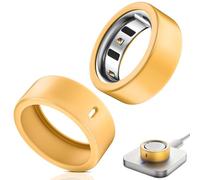 Hexasider 2 Pack Ring Cover Compatible with Oura Ring 4/Oura Ring Gen3, Soft Silicone Anti-Scratch Case for Oura Ring Protector for Women Men (Gold+Gold, L for 12/13/14/15)