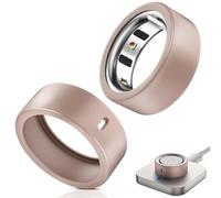 Hexasider 2 Pack Ring Cover Compatible with Oura Ring 4/Oura Ring Gen3, Soft Silicone Anti-Scratch Case for Oura Ring Protector for Women Men (RoseGold+RoseGold, M for 8/9/10/11)