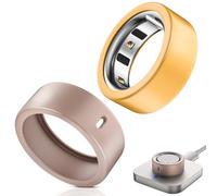Hexasider 2 Pack Ring Cover Compatible with Oura Ring 4/Oura Ring Gen3, Soft Silicone Anti-Scratch Case for Oura Ring Protector for Women Men (Gold+RoseGold, M for 8/9/10/11)