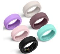 Hexasider 6 Pack Smart Ring Cover Fits 7mm and 8mm Ring Smart, Anti-Scratch Silicone Case for Working Out Gym Smart Rings Protector for Women Men (M+8mm)