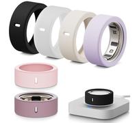 Hexasider 6 Pcs Ring Cover Compatible with Oura Ring Gen 4/4 Ceramic/Gen 3/Ultrahuman Ring, Soft Silicone Anti-Scratch Case for Oura Ring Protector for Women Men (S for 4/5/6/7)