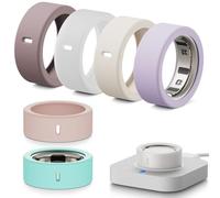 Hexasider 6 Pcs Ring Cover Compatible with Oura Ring Gen 4/4 Ceramic/Gen 3/Ultrahuman Ring, Soft Silicone Anti-Scratch Case for Oura Ring Protector for Women Men (L for 12/13/14/15)