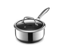 HexClad Hybrid Nonstick 2-Litre Saucepan with Tempered Glass Lid, Stay-Cool Handle, Dishwasher Safe, Induction Ready, Compatible with All Cooktops