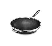 HexClad Hybrid Nonstick 30 cm Wok, Stay-Cool Handle, Dishwasher-Friendly, Oven-Safe Up to 480°C, Induction Ready, Compatible with All Cooktops