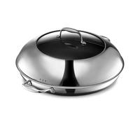 HexClad 35 cm Frying Pan and Lid with Stay-Cool Handles, Hybrid Stainless Steel PFOA-Free Non-Stick Surface, Works with Induction, Ceramic, Electric, and Gas Cooktops