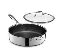 HexClad 5 L Hybrid Nonstick Deep Sauté Frying Pan & Lid, Induction Ready